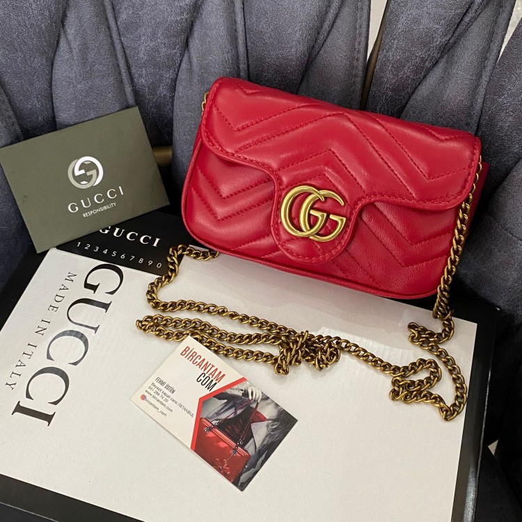 GUCCİ NANO MARMONT KIRMIZI